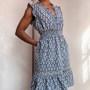 Max Studio Floral Ruffle Midi Dress